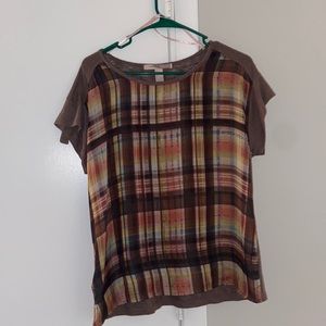Forever 21 Brown plaid blouse size small